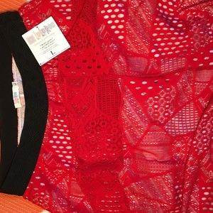 BNWT Lularoe Lucy Red Lace Large